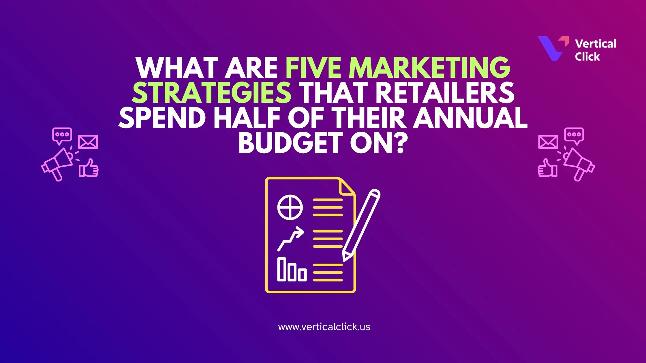 What are five marketing strategies that retailers spend half of their annual budget on?